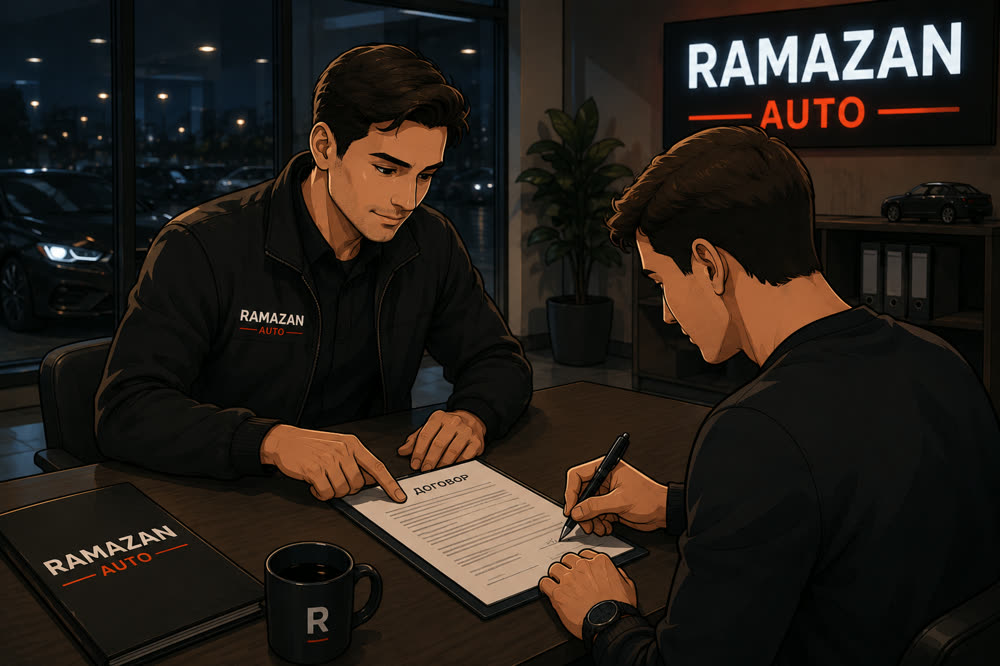Клиент подписывает договор с TEZAUTO до внесения аванса